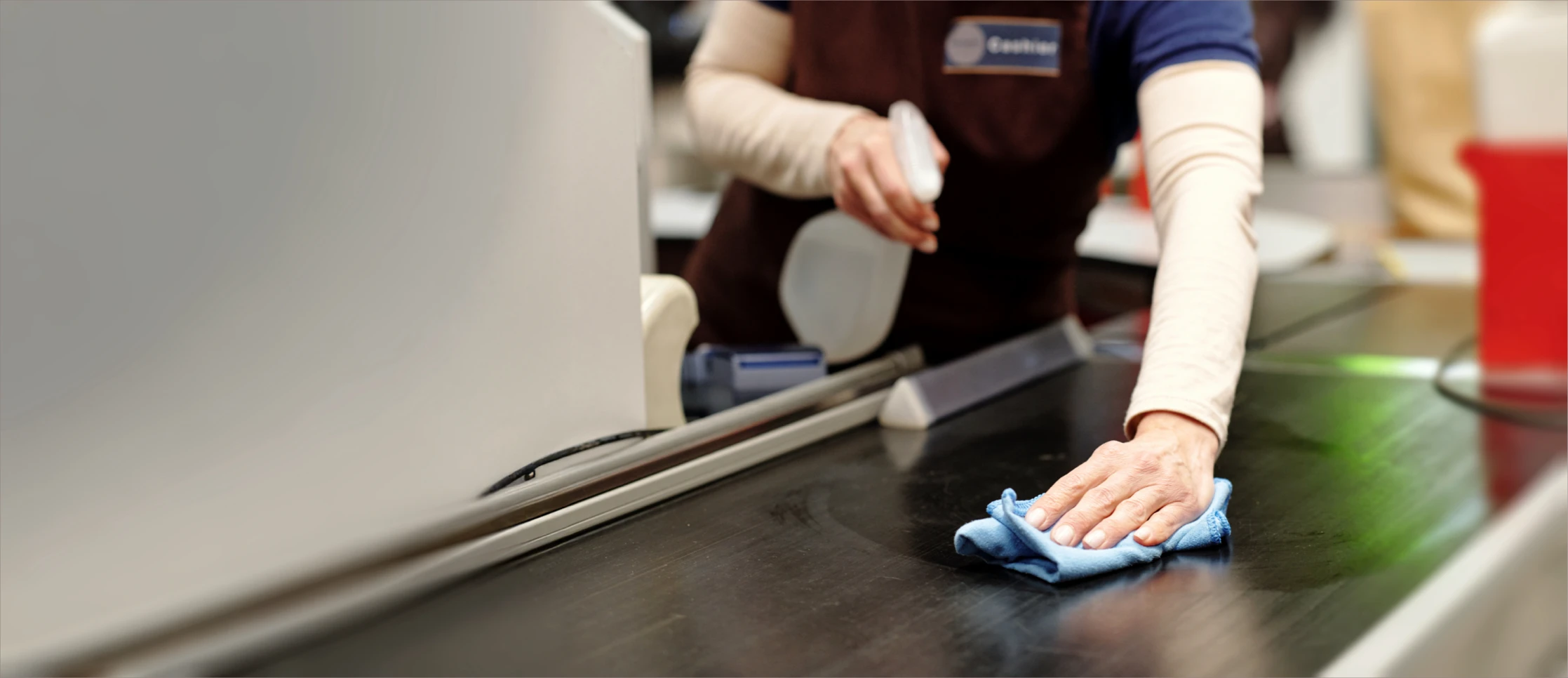 Close up of cashier